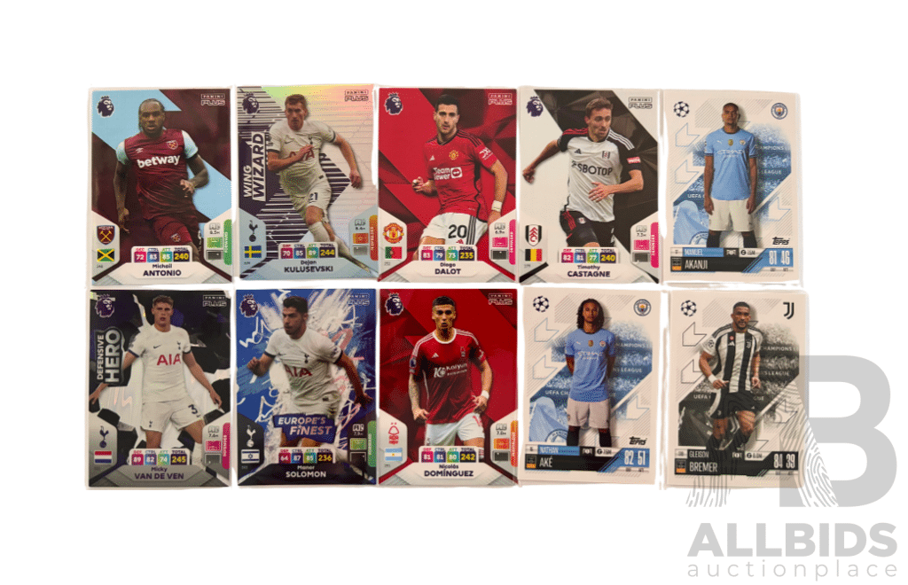 Panini Football Card Lot of Ten Players