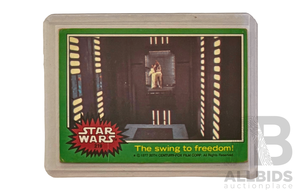 1977 Star Wars The Swing To Freedom Card #219