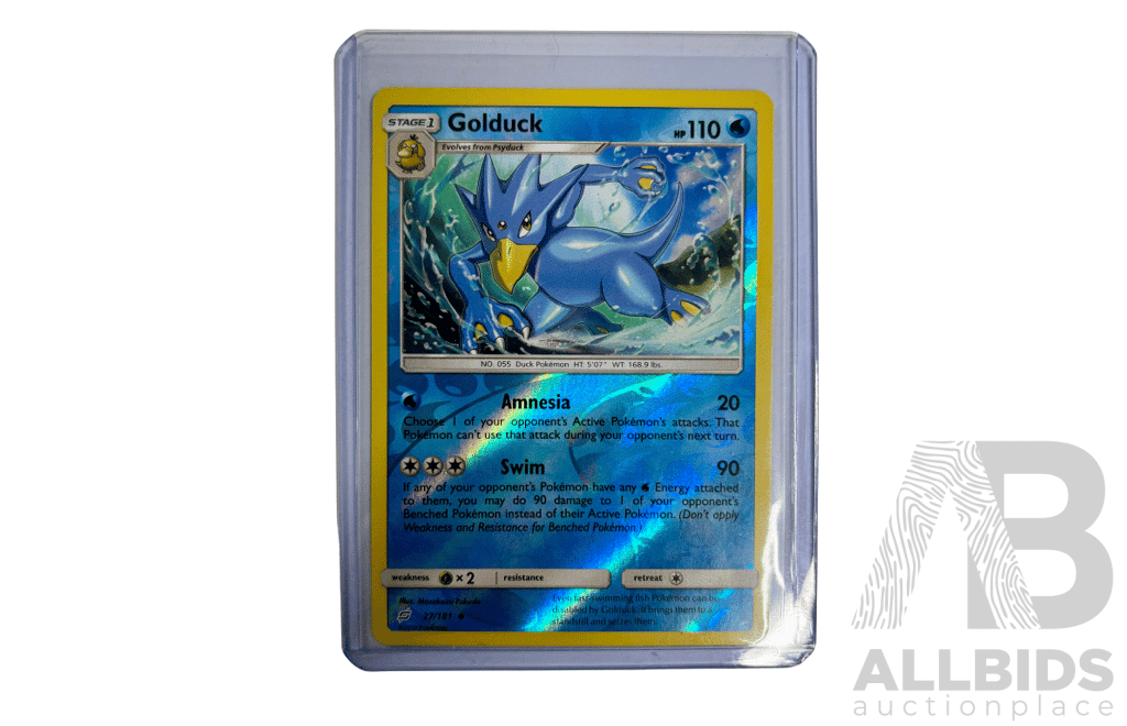 Golduck Reverse-Holo Pokémon Card Showcasing Dynamic Water-Themed Artwork
