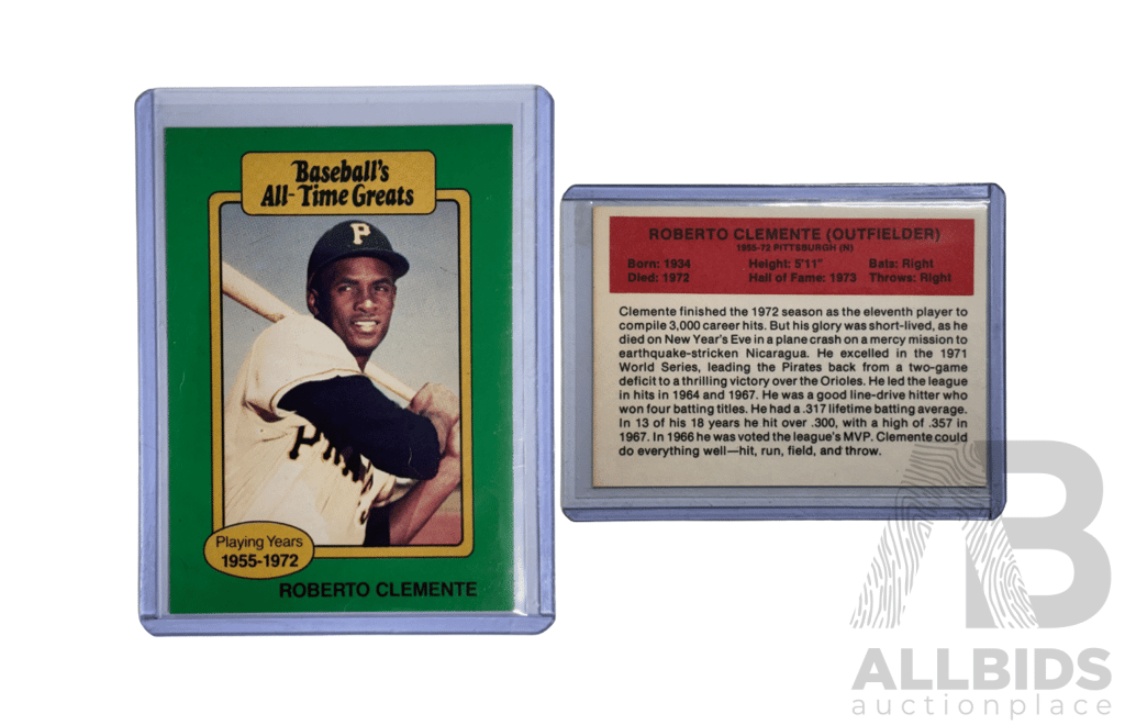 Vibrant All-Time Greats Roberto Clemente Tribute Card