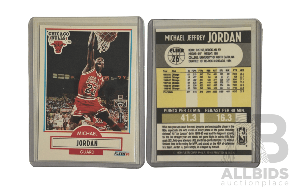 1990 Fleer Michael Jordan Chicago Bulls Card