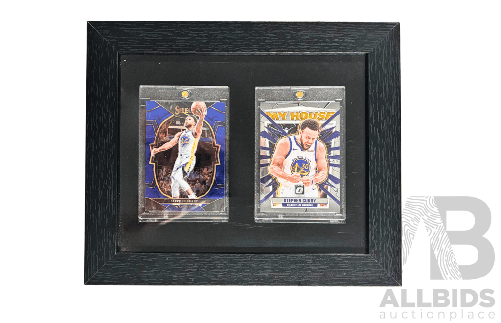 Stephen Curry Framed Card Duo – Select & Donruss Cards