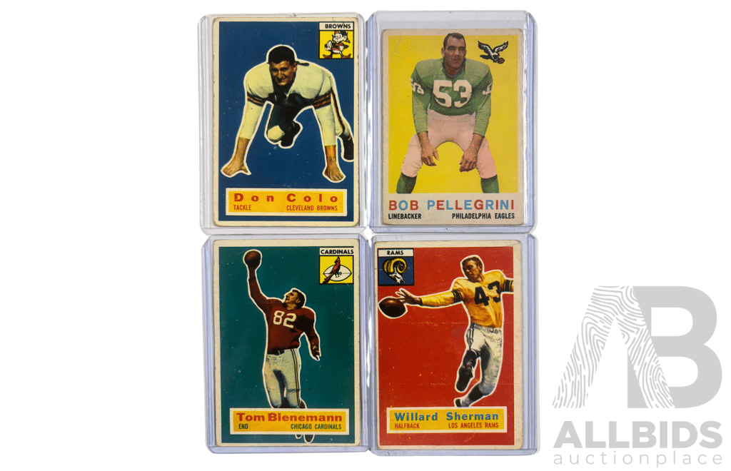 Vintage Football Cards Lot of 4 1950s60s NFL Stars