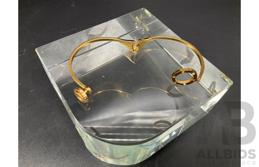 Sterling Silver Neckalce and Earring  and Gold Color Metal Belt Buckle Bracelet - Lot of 3