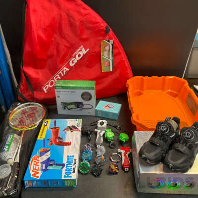 Mixed Kids Toys/Shoes/Sports Includes Beyblade, Game Box, Night Vision Goggles & More