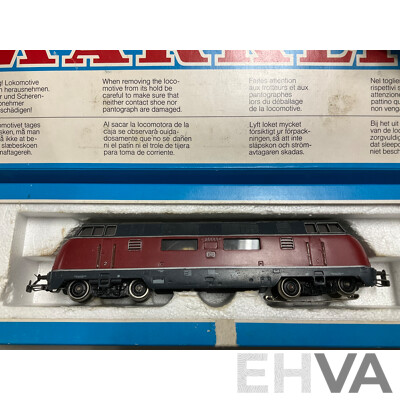 Collection of Vintage Marklin HO Scale Three Rail Railway Rolling Stock, Scenery Items, Track and Transformer