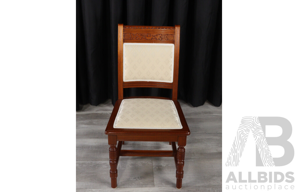 Good Set of Six Edwardian Oak Dining Chairs