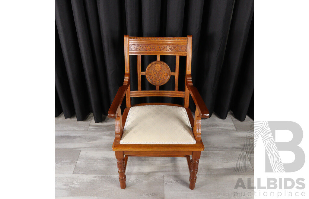 Good Set of Six Edwardian Oak Dining Chairs