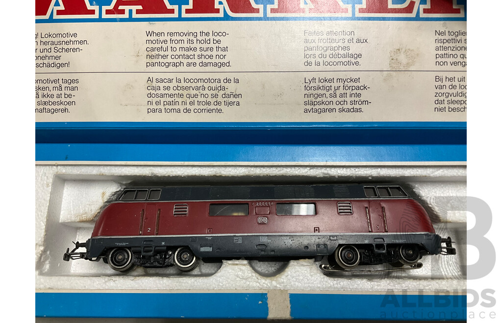 Collection of Vintage Marklin HO Scale Three Rail Railway Rolling Stock, Scenery Items, Track and Transformer