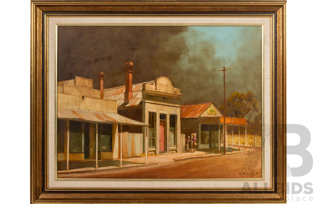 Warren W. Curry, (20th Century, Australian), Summer Rushworth, Victoria (1982), Wonderful Original Oil on Board, 60 x 75 cm (frame)