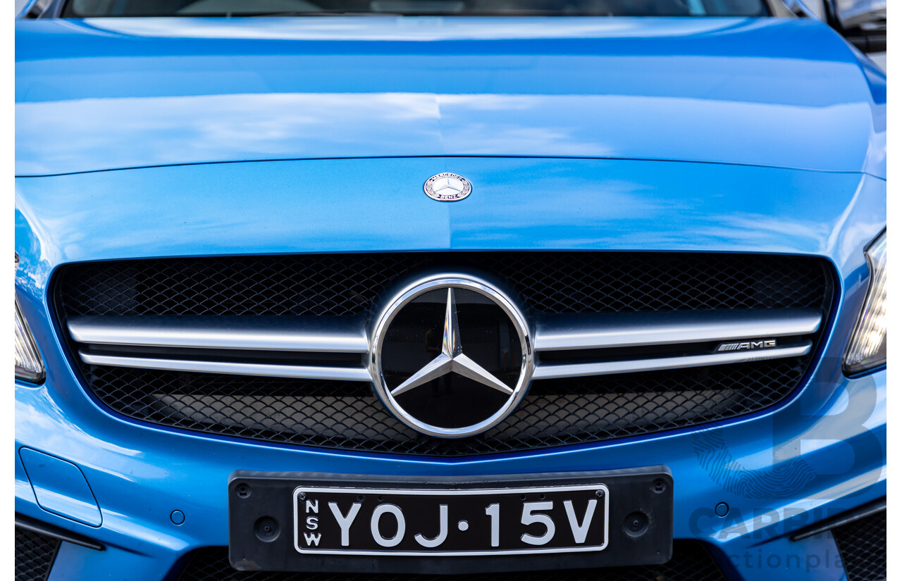1/2015 Mercedes-Benz A45 AMG 176 MY15 5d Hatchback South Sea Blue Metallic Turbo 2.0L