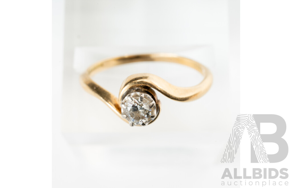 Early Vintage Diamond Solitaire Ring, 0.20ct, Australian Made Newman, Circa 1890-1930, Size M, 2.5 Grams