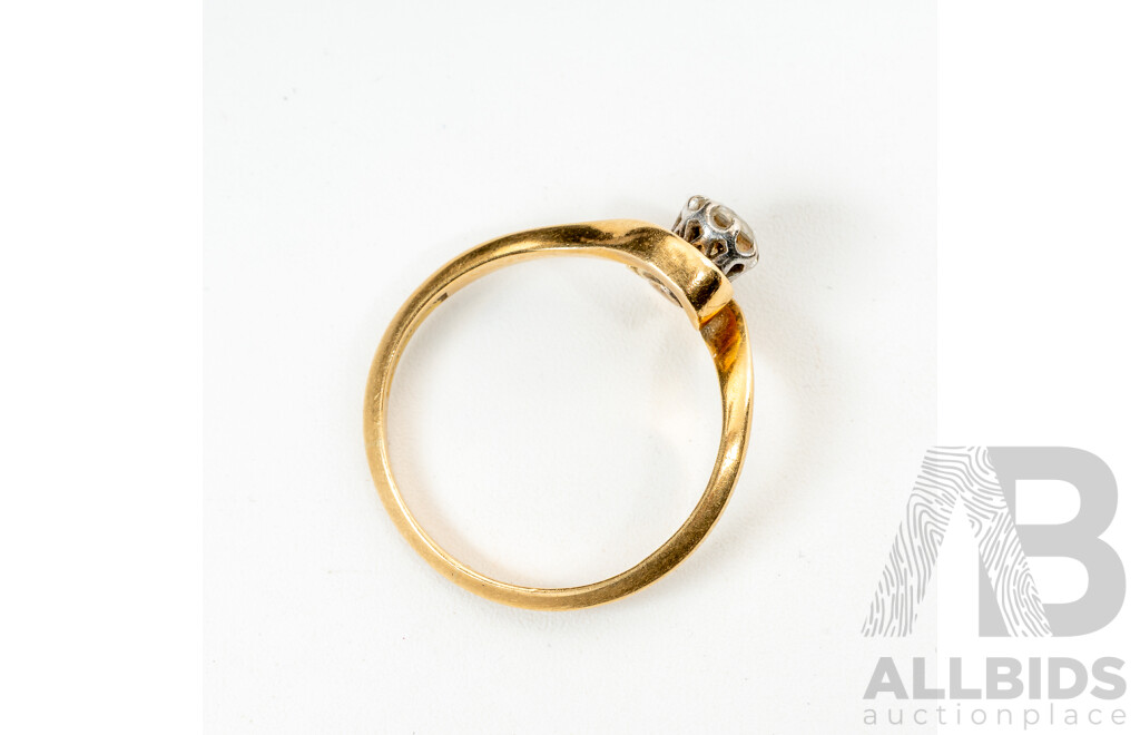 Early Vintage Diamond Solitaire Ring, 0.20ct, Australian Made Newman, Circa 1890-1930, Size M, 2.5 Grams