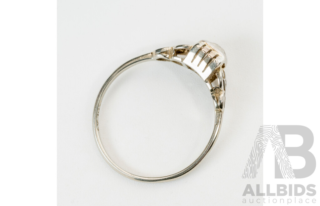 Antique Platinum Diamond Art Deco Engagement Ring, Est TDW 0.18ct, Size P, 2.30 Grams