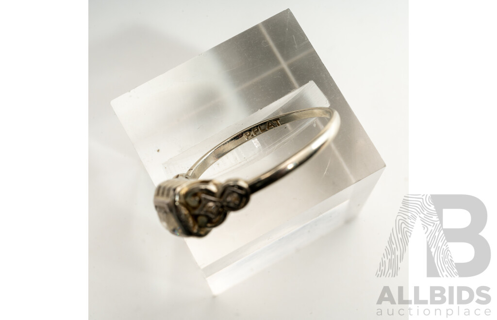 Antique Platinum Diamond Art Deco Engagement Ring, Est TDW 0.18ct, Size P, 2.30 Grams