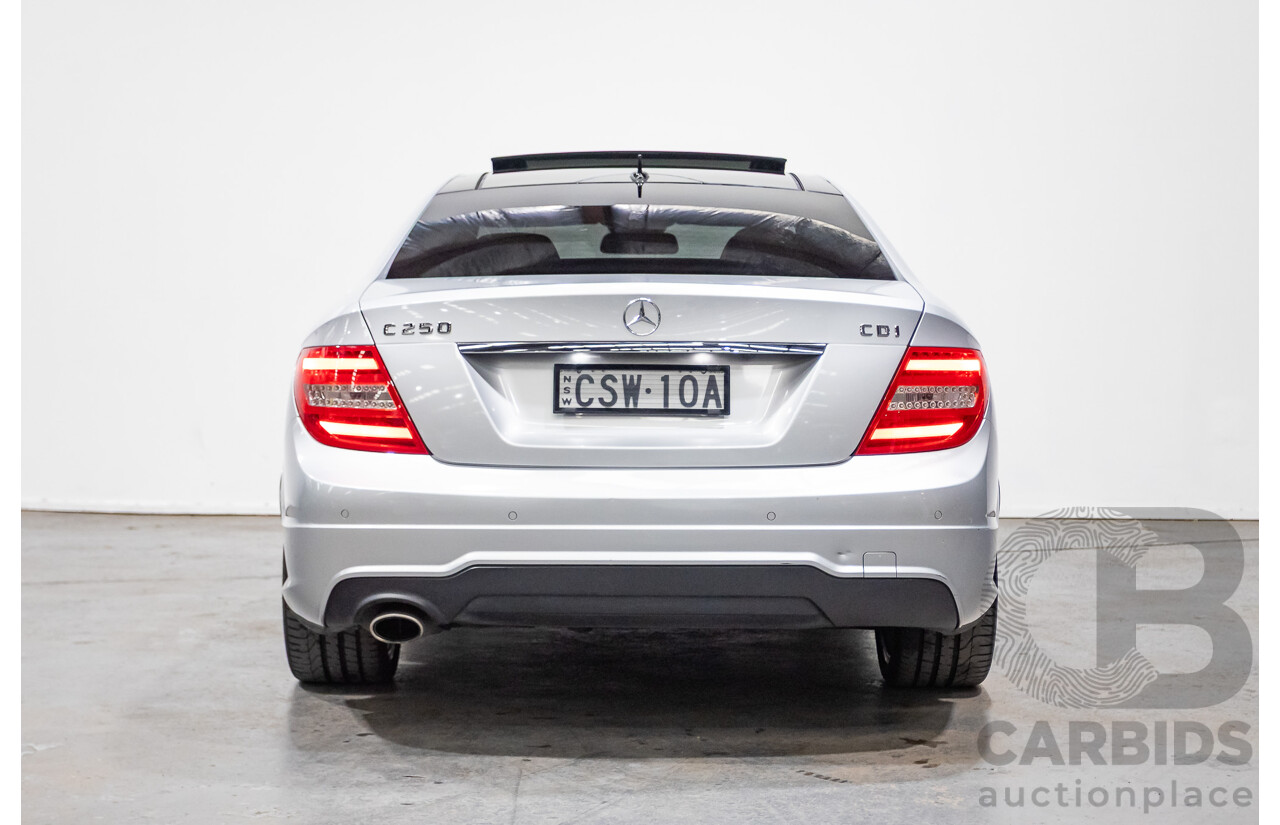 3/2014 Mercedes Benz C250 CDI AMG Pack W204 MY14 2d Coupe Iridium Silver Metallic Turbo Diesel 2.1L