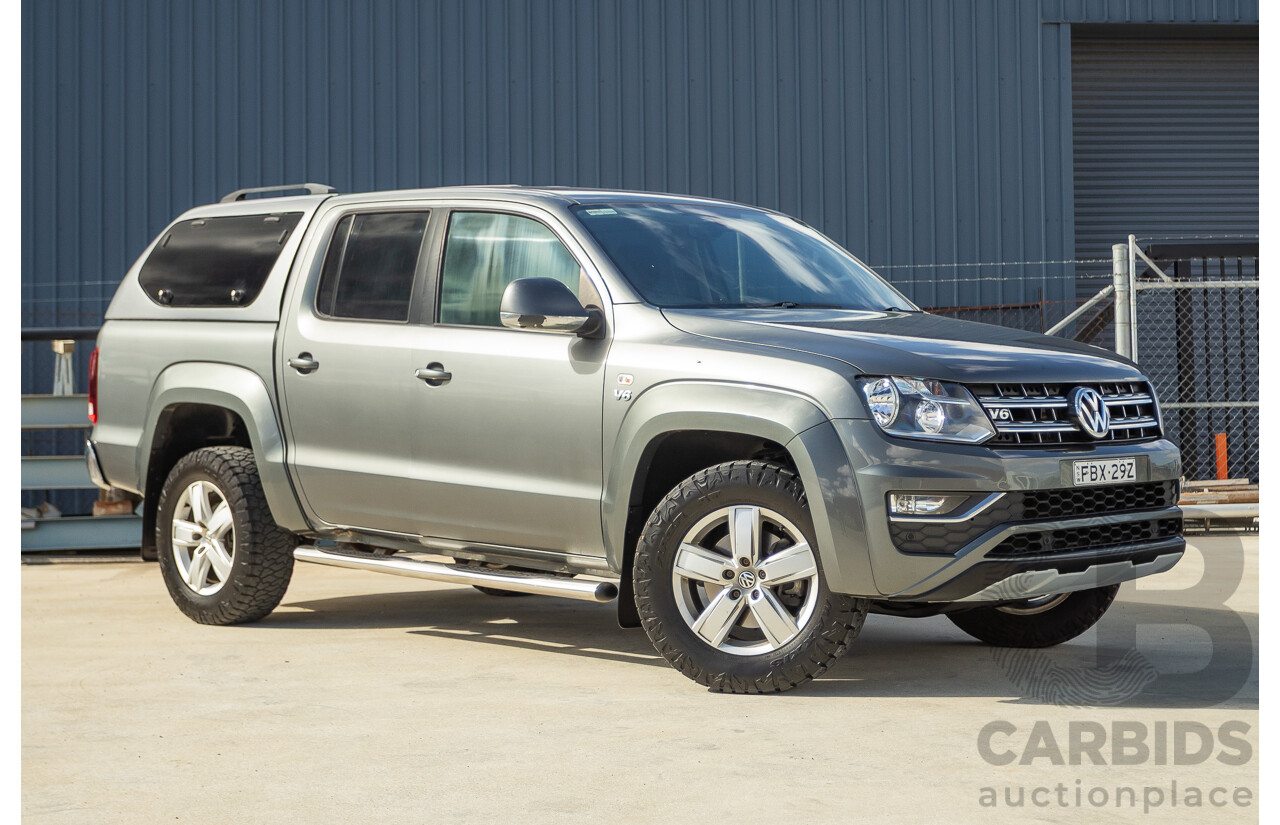 11/2017 Volkswagen Amarok V6 TDI 550 Sportline (4x4) 2H MY18 4d Dual Cab Utility Indium Grey Metallic Turbo Diesel V6 3.0L