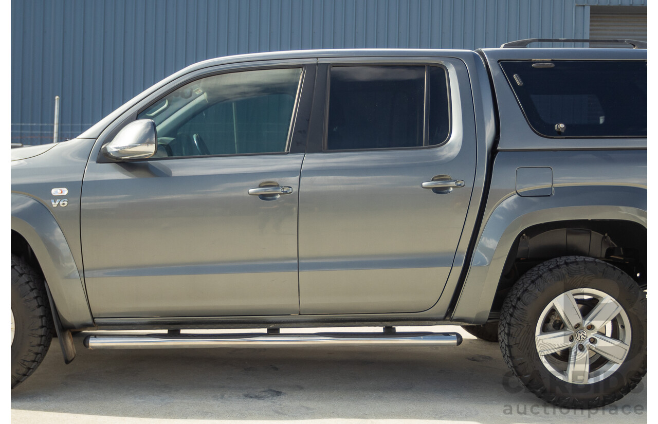 11/2017 Volkswagen Amarok V6 TDI 550 Sportline (4x4) 2H MY18 4d Dual Cab Utility Indium Grey Metallic Turbo Diesel V6 3.0L