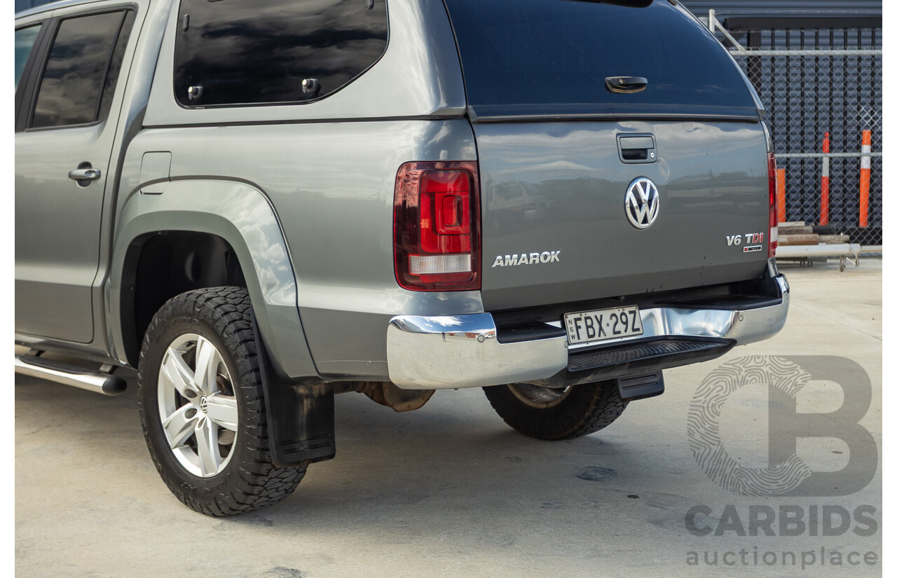 11/2017 Volkswagen Amarok V6 TDI 550 Sportline (4x4) 2H MY18 4d Dual Cab Utility Indium Grey Metallic Turbo Diesel V6 3.0L