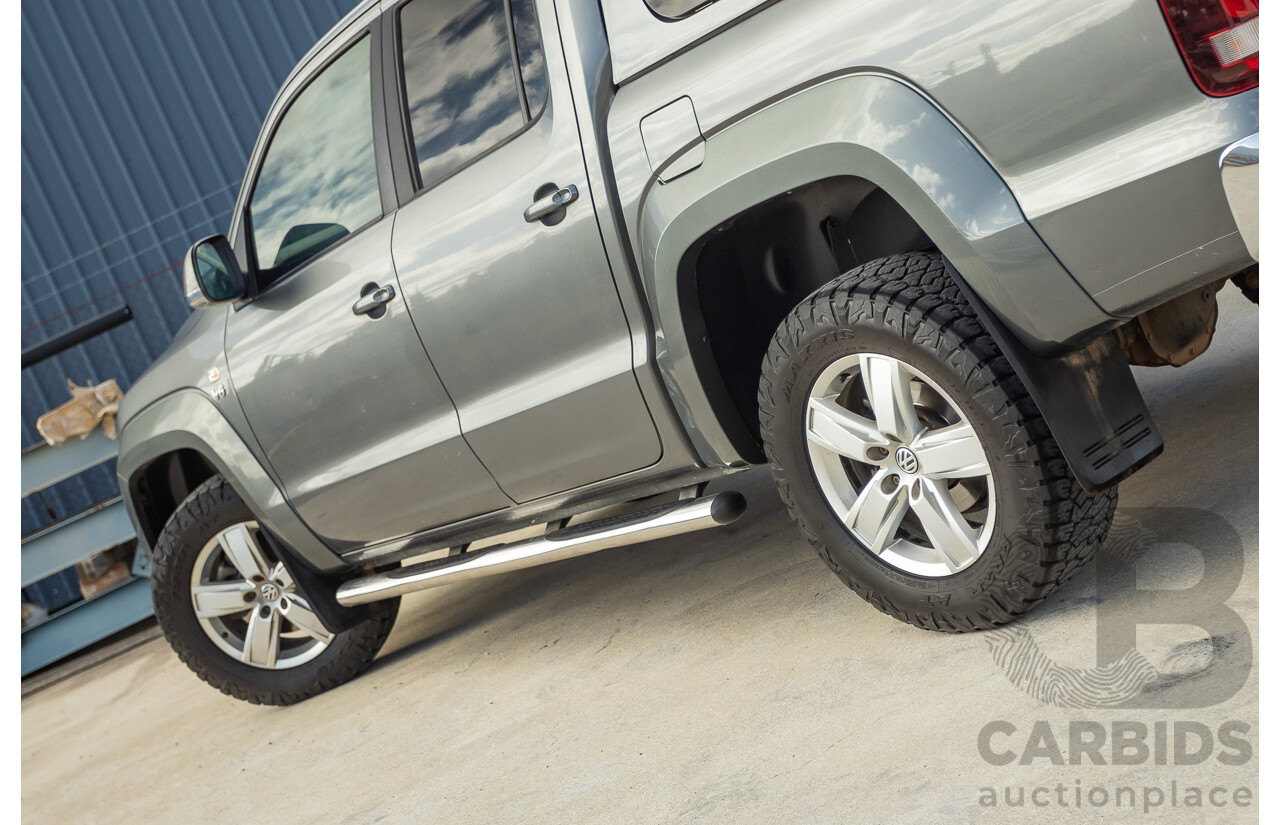 11/2017 Volkswagen Amarok V6 TDI 550 Sportline (4x4) 2H MY18 4d Dual Cab Utility Indium Grey Metallic Turbo Diesel V6 3.0L