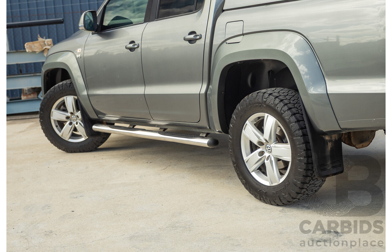 11/2017 Volkswagen Amarok V6 TDI 550 Sportline (4x4) 2H MY18 4d Dual Cab Utility Indium Grey Metallic Turbo Diesel V6 3.0L