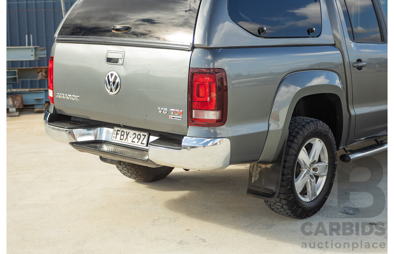 11/2017 Volkswagen Amarok V6 TDI 550 Sportline (4x4) 2H MY18 4d Dual Cab Utility Indium Grey Metallic Turbo Diesel V6 3.0L