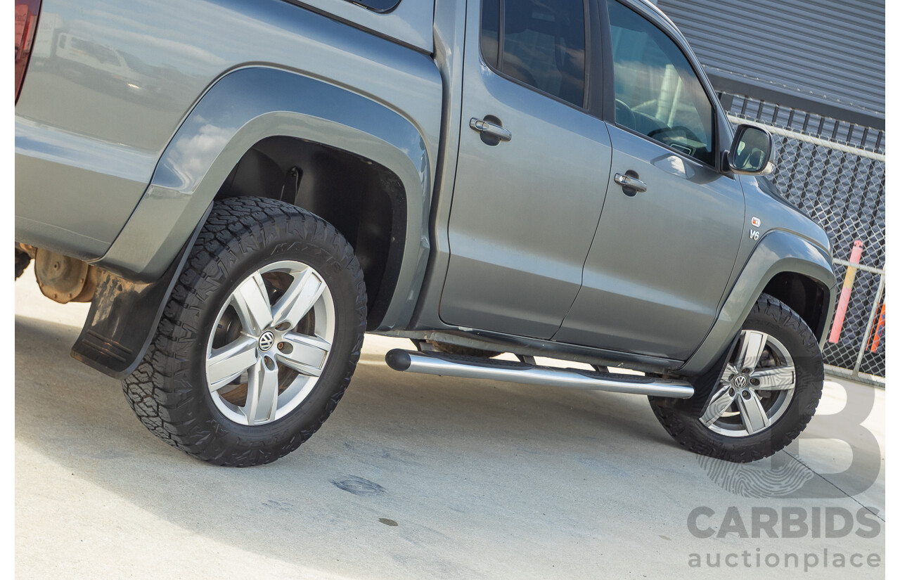 11/2017 Volkswagen Amarok V6 TDI 550 Sportline (4x4) 2H MY18 4d Dual Cab Utility Indium Grey Metallic Turbo Diesel V6 3.0L