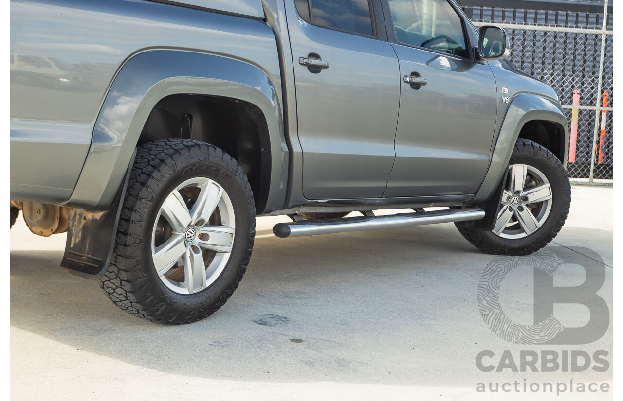 11/2017 Volkswagen Amarok V6 TDI 550 Sportline (4x4) 2H MY18 4d Dual Cab Utility Indium Grey Metallic Turbo Diesel V6 3.0L