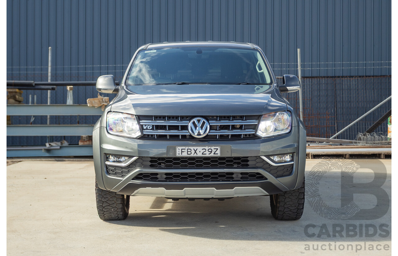 11/2017 Volkswagen Amarok V6 TDI 550 Sportline (4x4) 2H MY18 4d Dual Cab Utility Indium Grey Metallic Turbo Diesel V6 3.0L