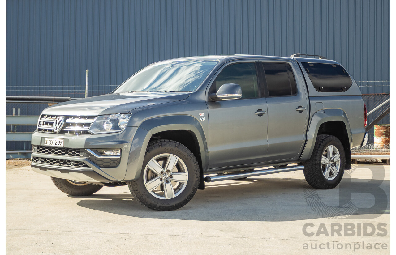 11/2017 Volkswagen Amarok V6 TDI 550 Sportline (4x4) 2H MY18 4d Dual Cab Utility Indium Grey Metallic Turbo Diesel V6 3.0L
