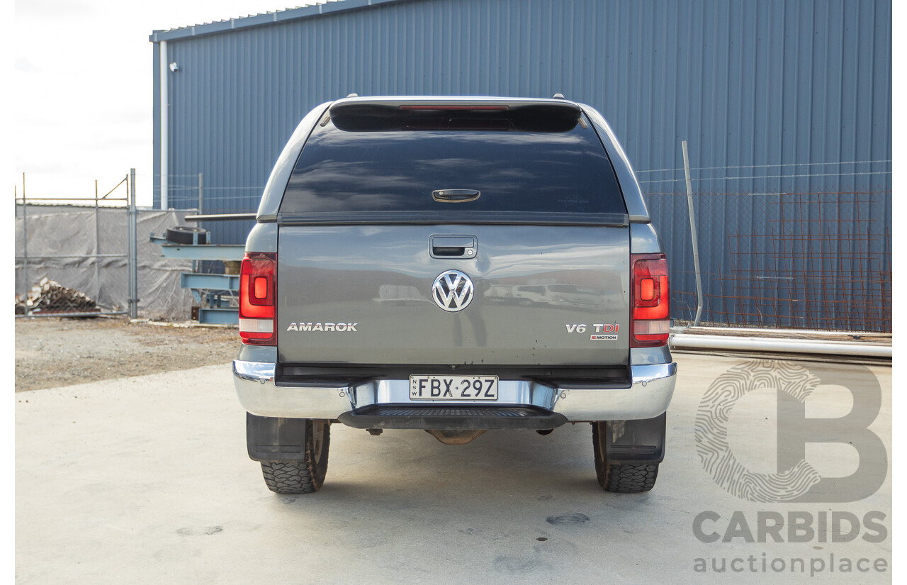 11/2017 Volkswagen Amarok V6 TDI 550 Sportline (4x4) 2H MY18 4d Dual Cab Utility Indium Grey Metallic Turbo Diesel V6 3.0L