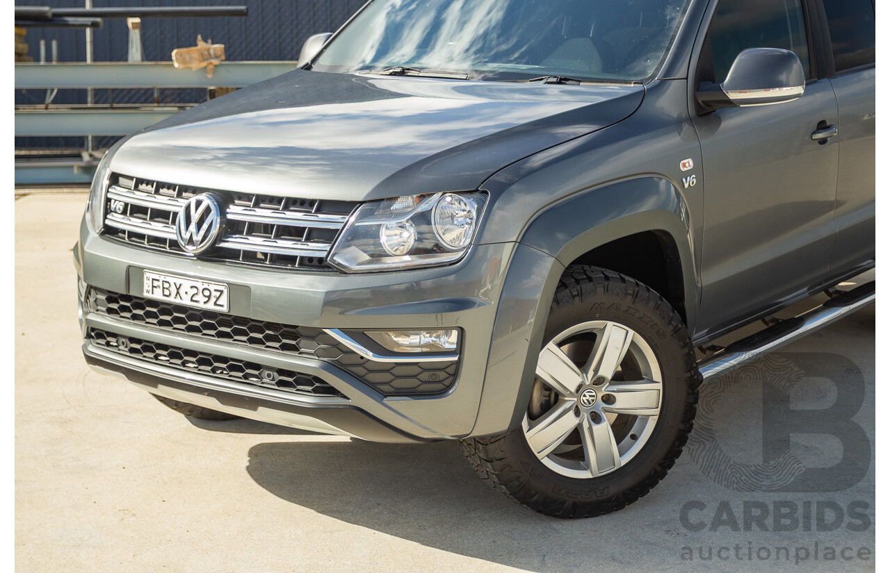 11/2017 Volkswagen Amarok V6 TDI 550 Sportline (4x4) 2H MY18 4d Dual Cab Utility Indium Grey Metallic Turbo Diesel V6 3.0L