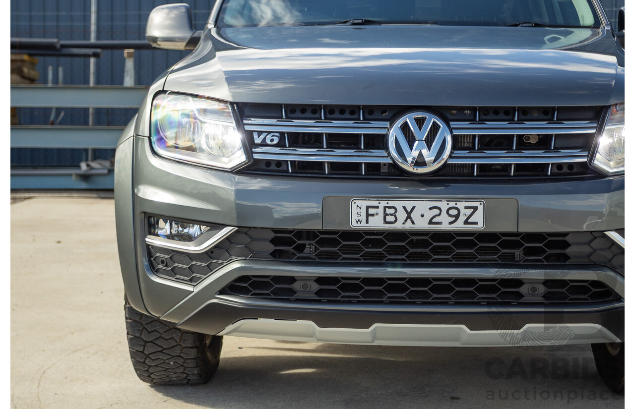 11/2017 Volkswagen Amarok V6 TDI 550 Sportline (4x4) 2H MY18 4d Dual Cab Utility Indium Grey Metallic Turbo Diesel V6 3.0L
