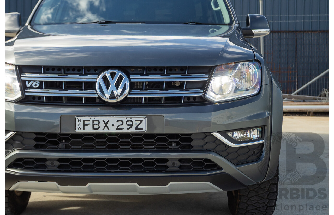 11/2017 Volkswagen Amarok V6 TDI 550 Sportline (4x4) 2H MY18 4d Dual Cab Utility Indium Grey Metallic Turbo Diesel V6 3.0L