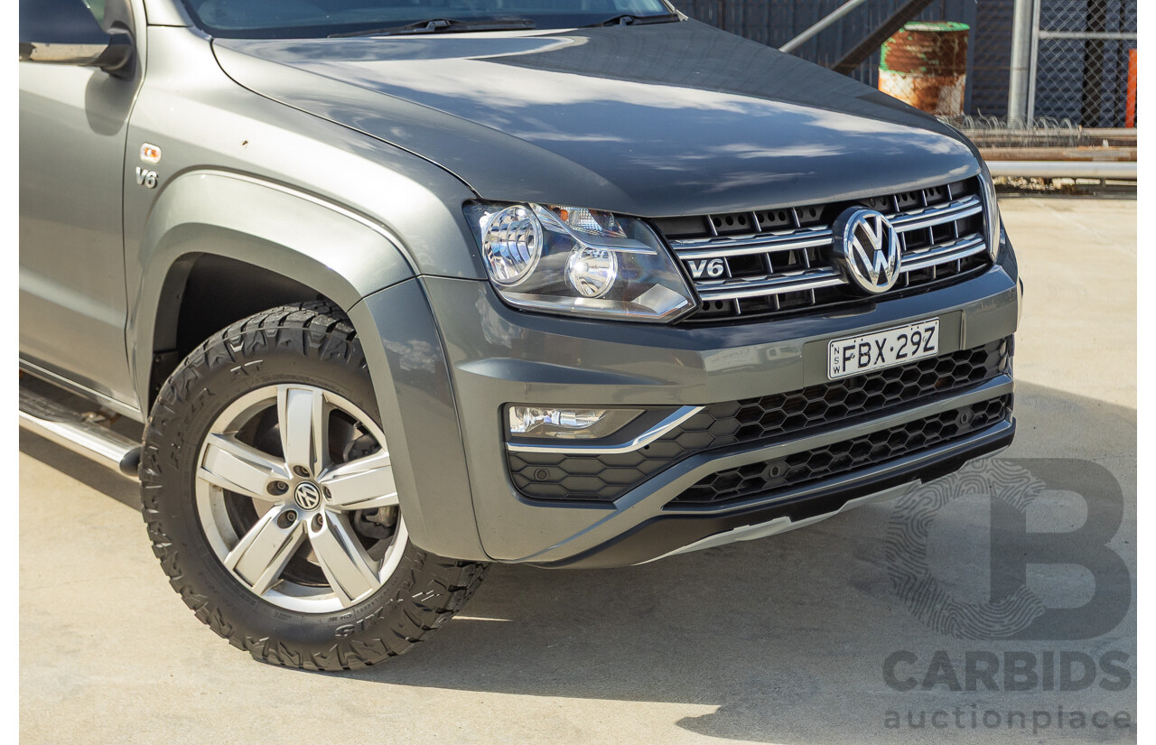 11/2017 Volkswagen Amarok V6 TDI 550 Sportline (4x4) 2H MY18 4d Dual Cab Utility Indium Grey Metallic Turbo Diesel V6 3.0L