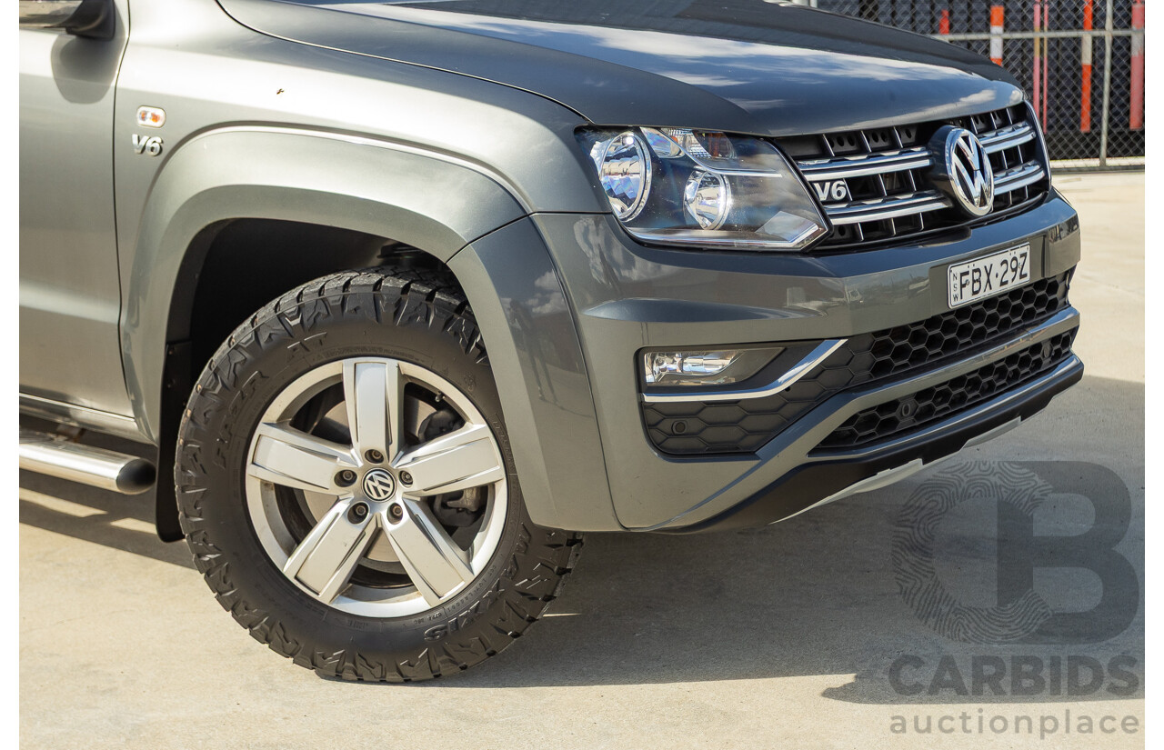 11/2017 Volkswagen Amarok V6 TDI 550 Sportline (4x4) 2H MY18 4d Dual Cab Utility Indium Grey Metallic Turbo Diesel V6 3.0L