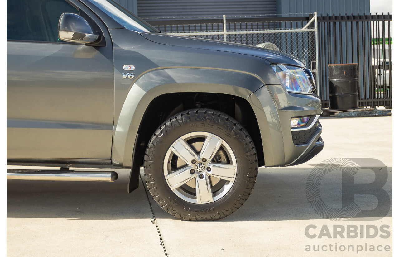 11/2017 Volkswagen Amarok V6 TDI 550 Sportline (4x4) 2H MY18 4d Dual Cab Utility Indium Grey Metallic Turbo Diesel V6 3.0L