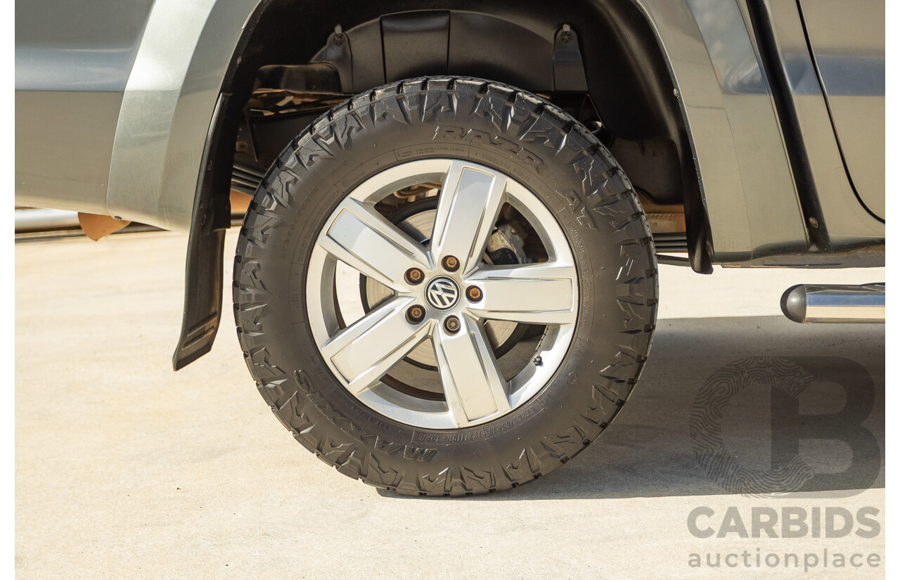 11/2017 Volkswagen Amarok V6 TDI 550 Sportline (4x4) 2H MY18 4d Dual Cab Utility Indium Grey Metallic Turbo Diesel V6 3.0L