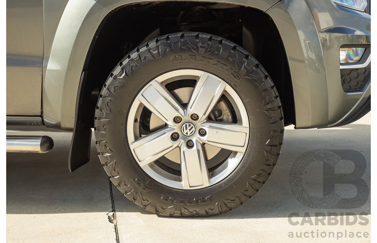11/2017 Volkswagen Amarok V6 TDI 550 Sportline (4x4) 2H MY18 4d Dual Cab Utility Indium Grey Metallic Turbo Diesel V6 3.0L