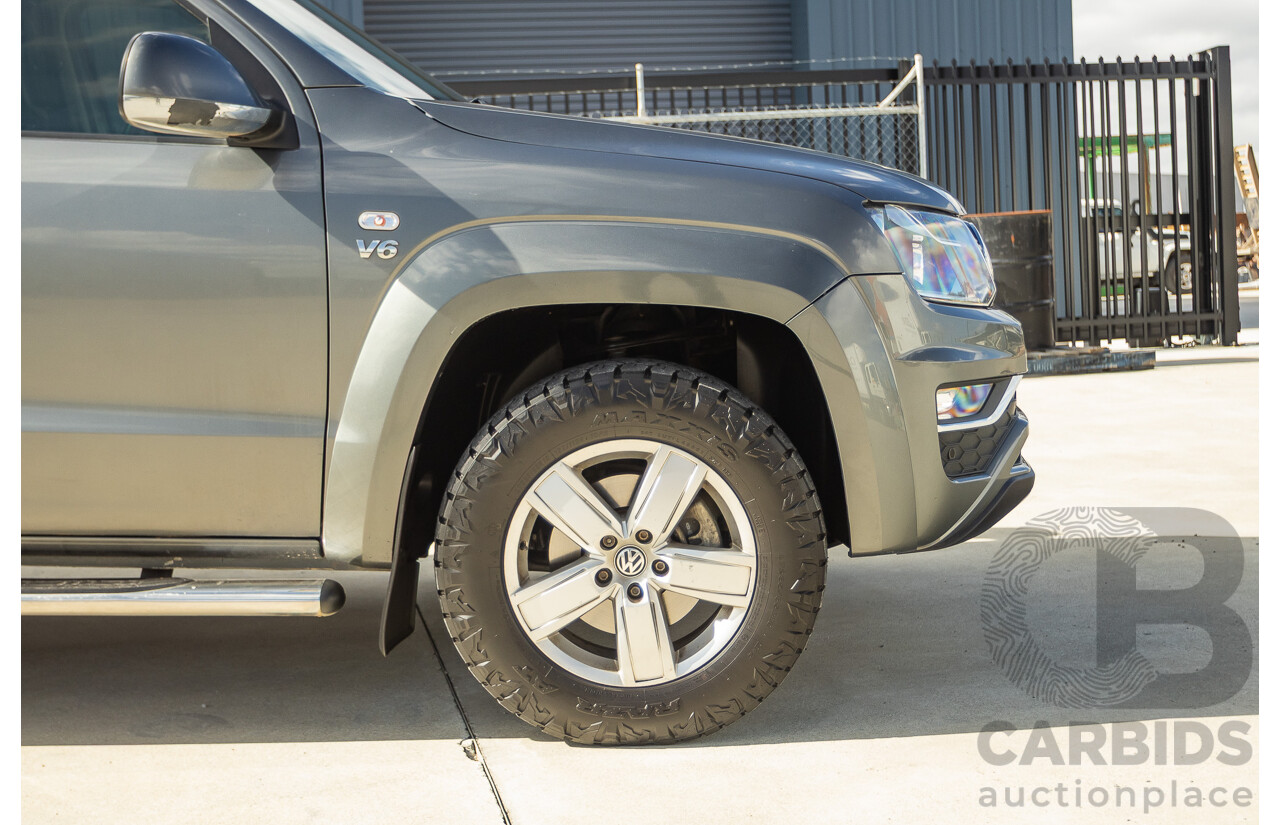 11/2017 Volkswagen Amarok V6 TDI 550 Sportline (4x4) 2H MY18 4d Dual Cab Utility Indium Grey Metallic Turbo Diesel V6 3.0L