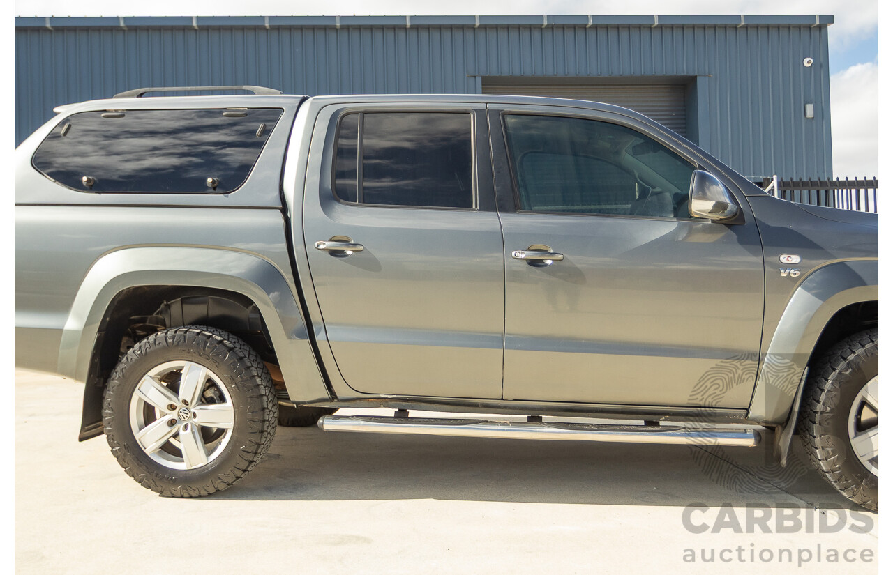 11/2017 Volkswagen Amarok V6 TDI 550 Sportline (4x4) 2H MY18 4d Dual Cab Utility Indium Grey Metallic Turbo Diesel V6 3.0L
