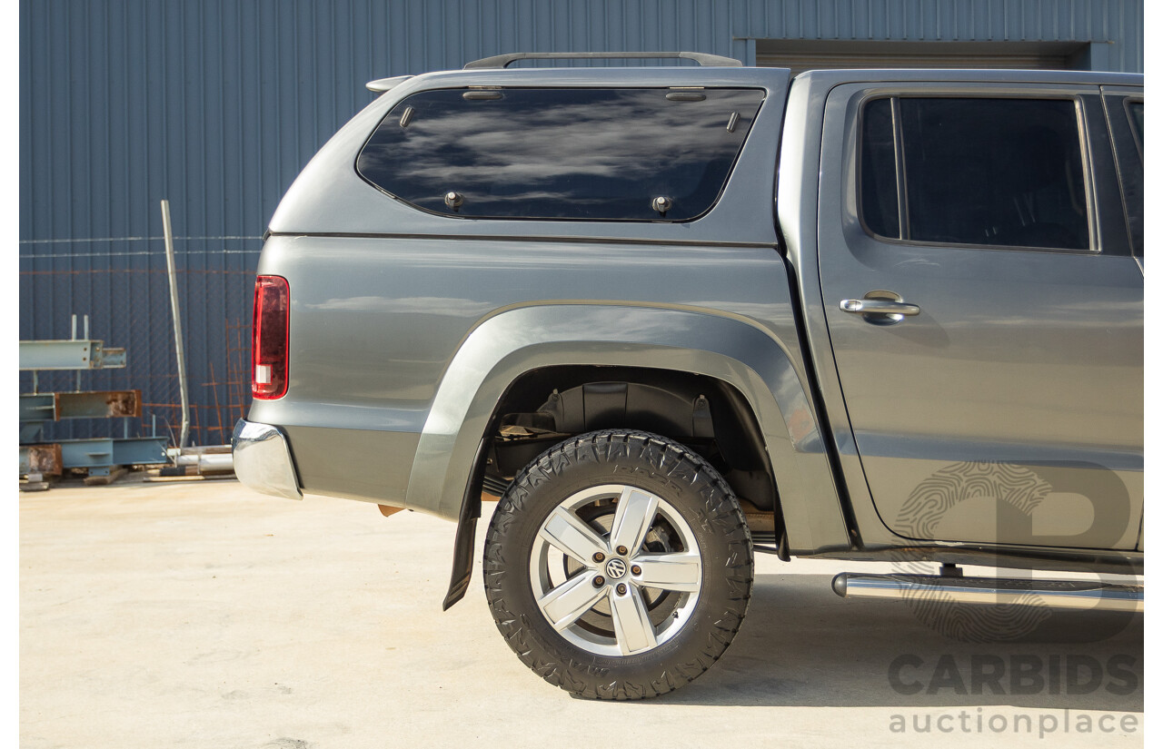 11/2017 Volkswagen Amarok V6 TDI 550 Sportline (4x4) 2H MY18 4d Dual Cab Utility Indium Grey Metallic Turbo Diesel V6 3.0L
