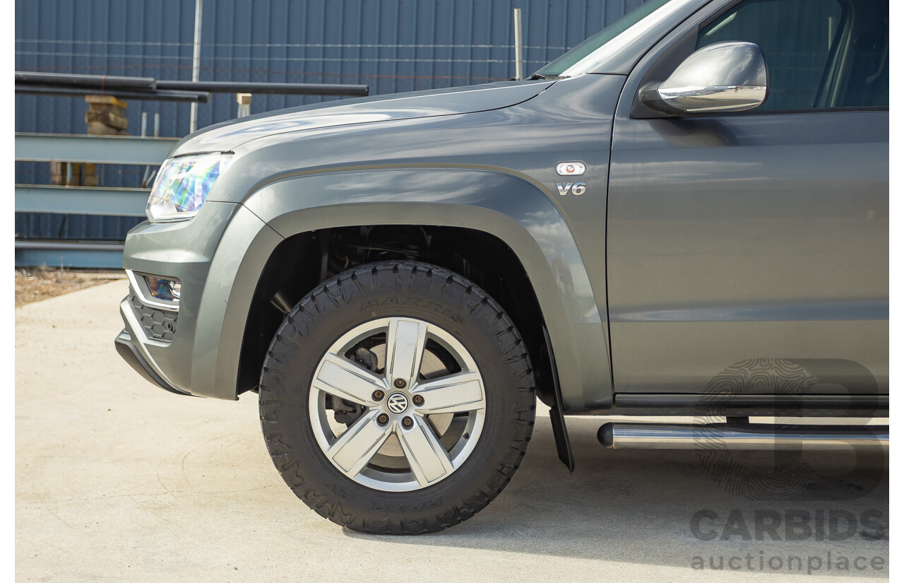 11/2017 Volkswagen Amarok V6 TDI 550 Sportline (4x4) 2H MY18 4d Dual Cab Utility Indium Grey Metallic Turbo Diesel V6 3.0L