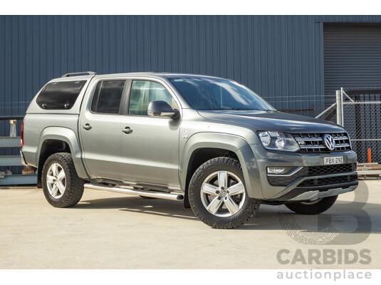 11/2017 Volkswagen Amarok V6 TDI 550 Sportline (4x4) 2H MY18 4d Dual Cab Utility Indium Grey Metallic Turbo Diesel V6 3.0L