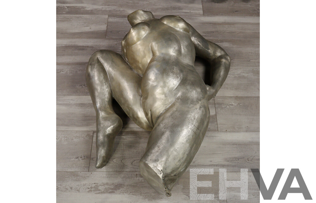 Large Hand Made Polished Aluminum Sculpture of Female Form