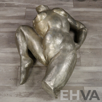 Large Hand Made Polished Aluminum Sculpture of Female Form