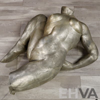 Large Hand Made Polished Aluminum Sculpture of Female Form