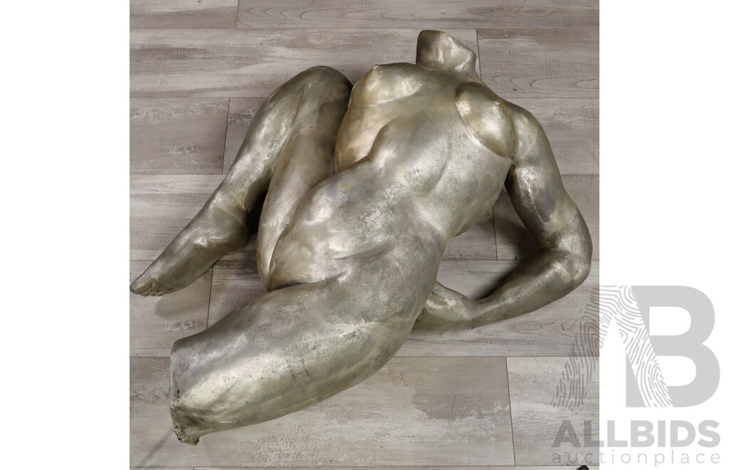 Large Hand Made Polished Aluminum Sculpture of Female Form