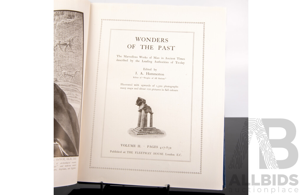 Wonders of the Past: The Marvellous Works of Man in Ancient Times, Fleetway House, London, 1920s, Volumes 1 to III, Hardcovers with Embossed Detail