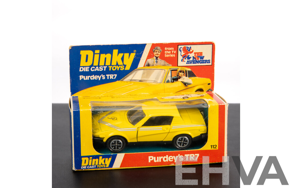 Vintage Dinky Toys Diecast Triumph TR7, The New Avengers, Purdeys TR7 with Original Box